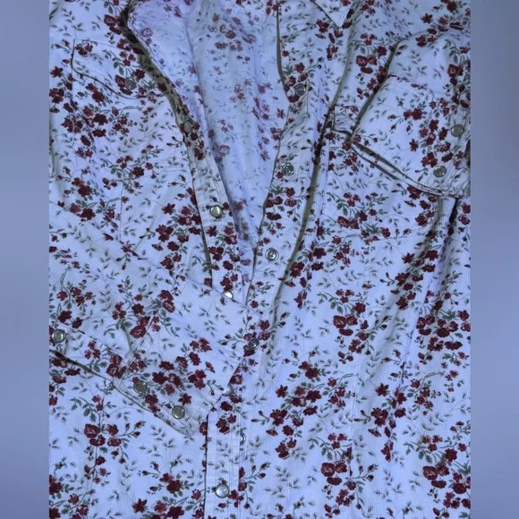 🔥Eddie Bauer Vintage Women's 100% Cotton Corduroy Snap Front Shirt M - Picture 7 of 9